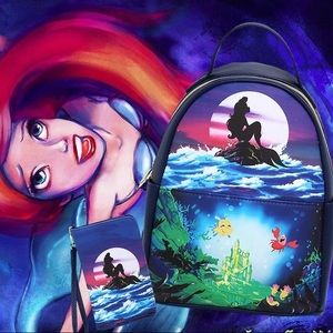 NWT Disney The Little Mermaid Ariel Silhouette Loungefly Mini Backpack